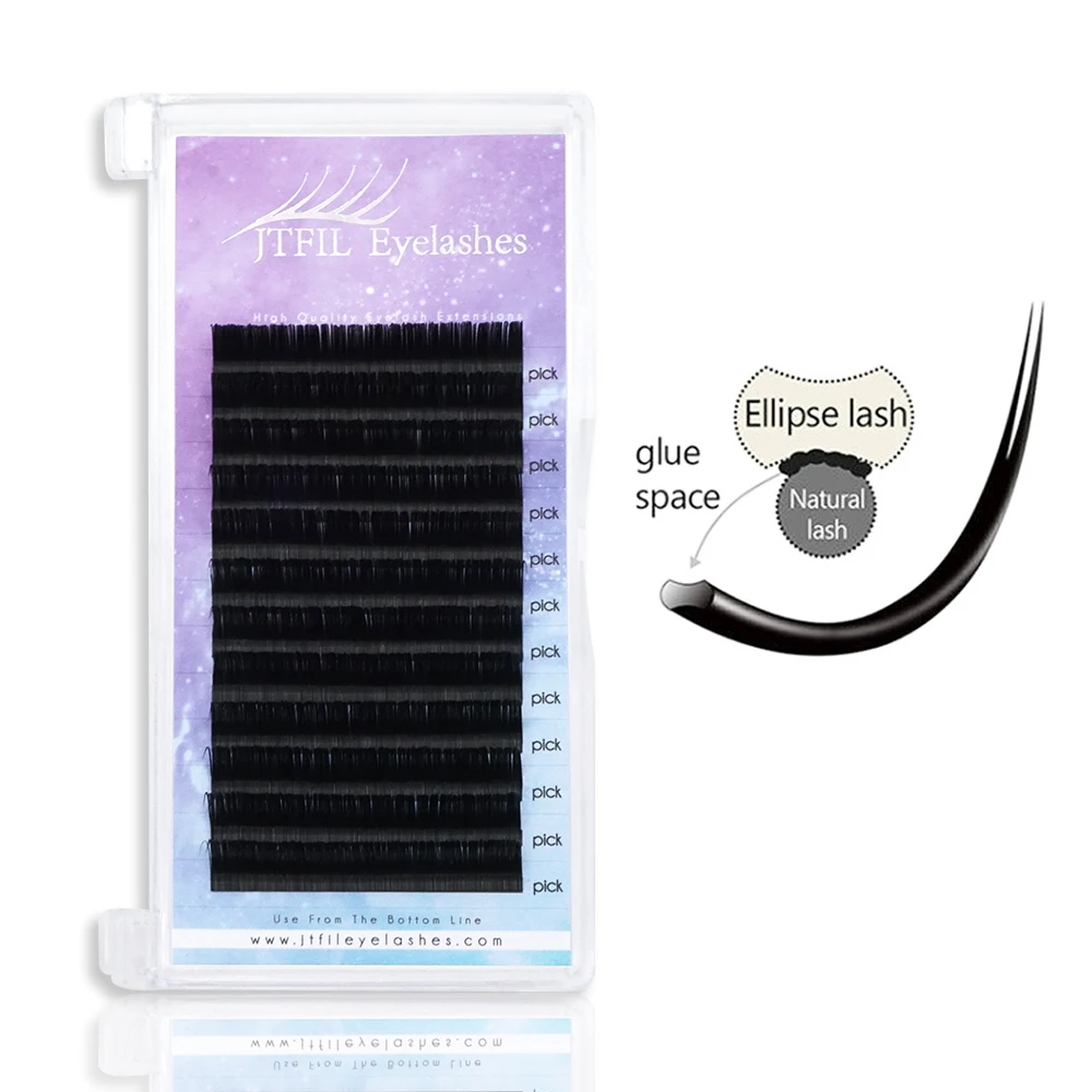 Jomay matte, split tip soft double velvet tray cashmere extensions 0.20 lashes flat lash extension and ellipse