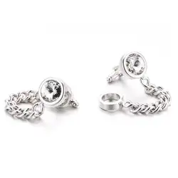 Wholesale Novelty crystal Chain Link Cufflinks with diamond for Men
