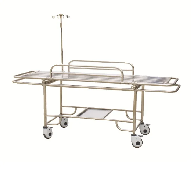 Stainless Steel Wheeled Stretcher With Two Big And Small