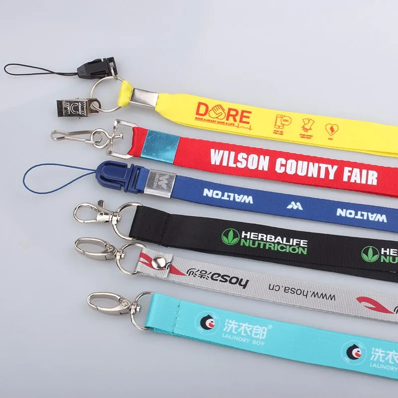 Free sample key chain/cell phone lanyards gift label safety breakaway neck strap wholesale