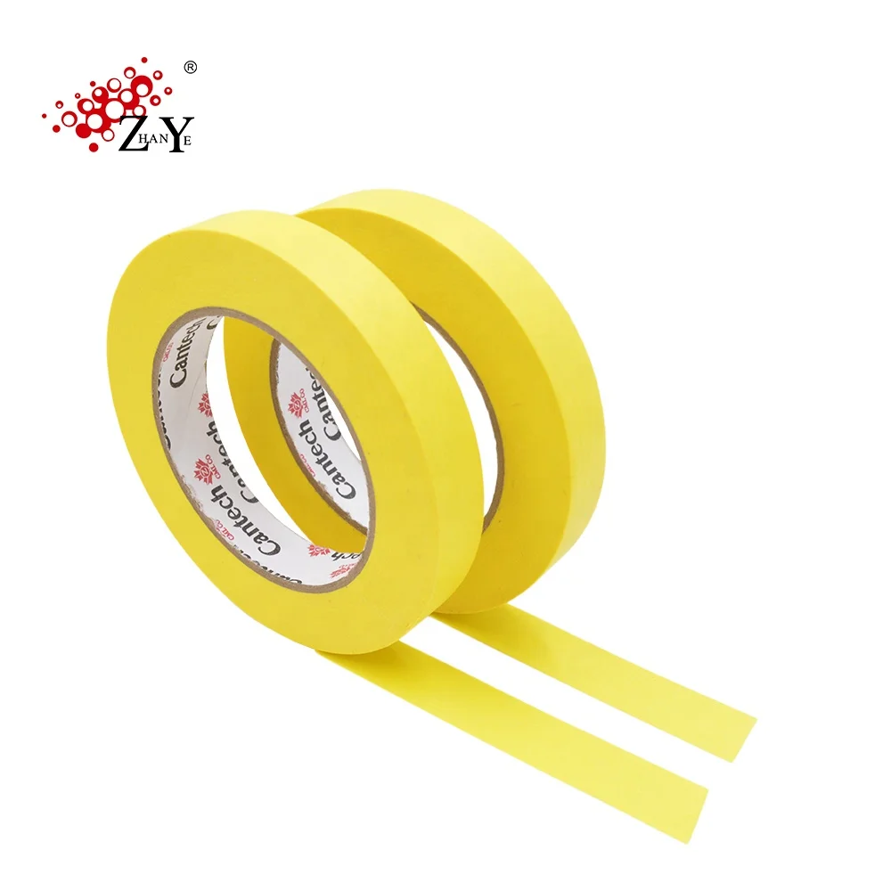 Good price quality 12mm,18mm, 24mm, 36mm, 48mm width crepe paper masking tape automobiles adhesive masking tape yellow