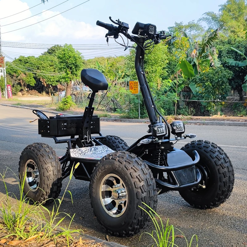 Wholesale 10000w 60v 21inch all terrain vehicles off road ATVS golf cart electric scooters powerful adult 4 wheel for adult