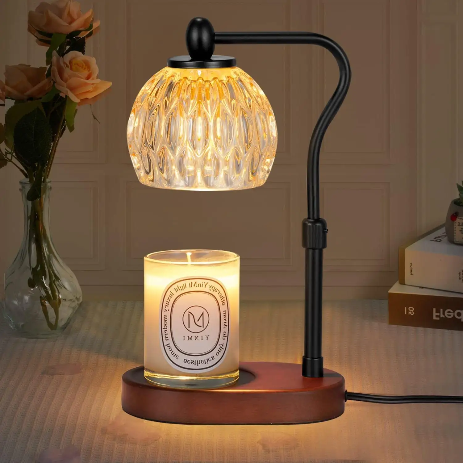 New Fire Free Aromatherapy Bedroom Atmosphere Table Lamp G lass Melting Wax Glass Oil Warm Lamp