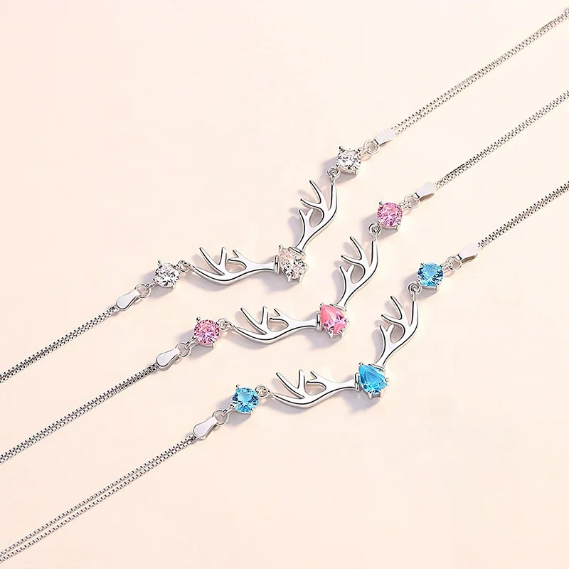 High quality S925 sterling silver has you all the way antler bracelet female classic fashion birthday gift
