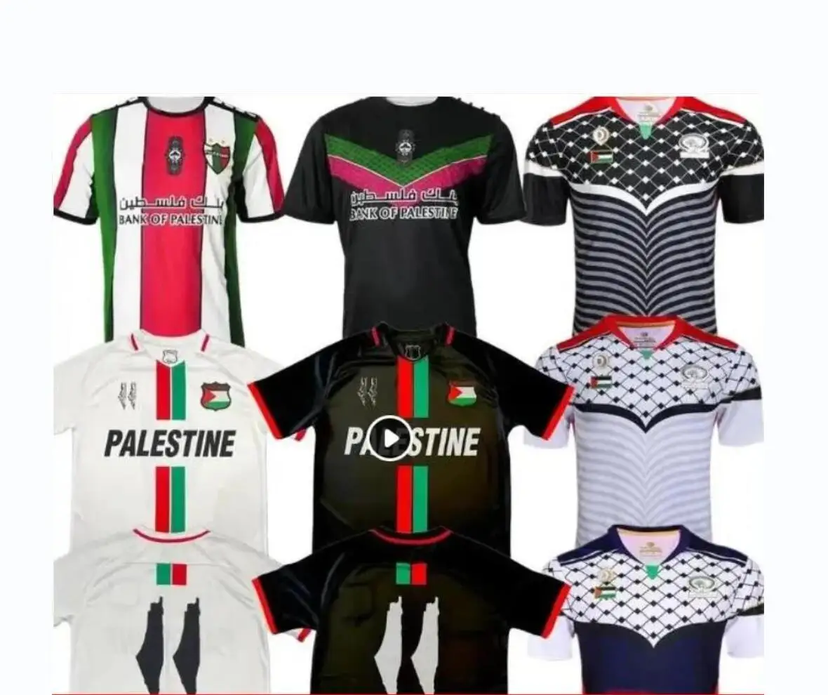 Survetement Palestine soccer jerseys white and black football shirt Palestina tracksuit running shirts