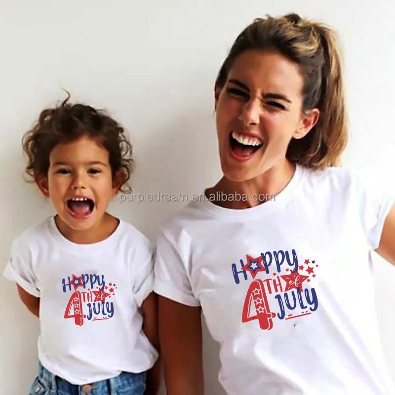 Лидер продаж, высококачественные футболки для мамы и дочки, семейная Одинаковая одежда с 4 июля