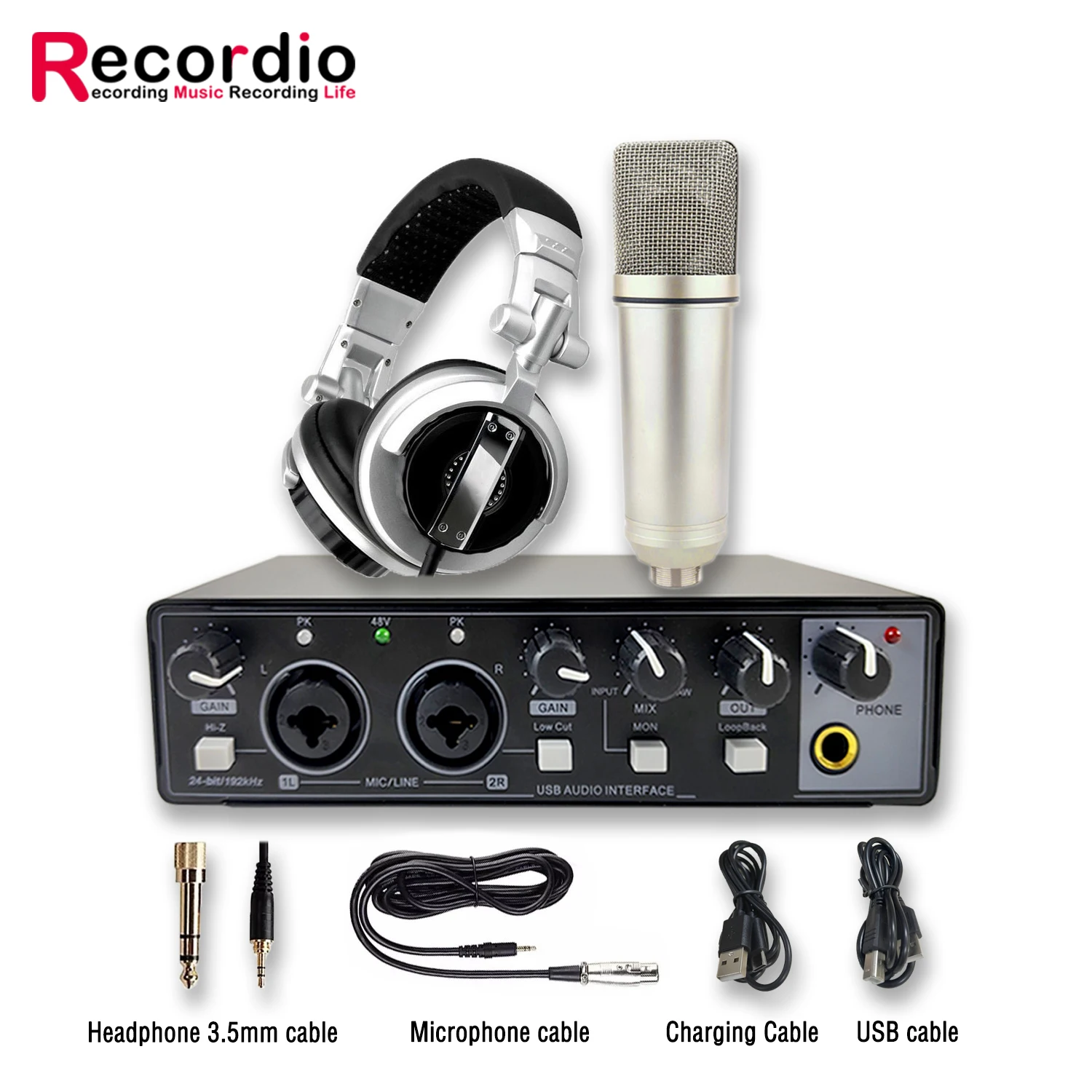 GAX-MD22P микрофон для записи звука карты Группа Дубляж в прямом эфире оборудование выделенная зарядное устройство внешний USB музыкальный инструмент гитара звуковая карта