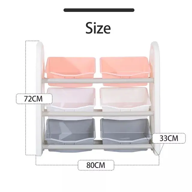 Plastic kindergarten playroom playground indoor child kids toy storage organizer shelf with boxes