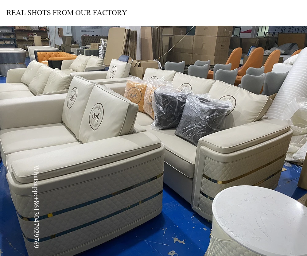 italian modern luxury exclusive upholstered full leather sofas living room fancy white cream pure leather sectional sofa sets