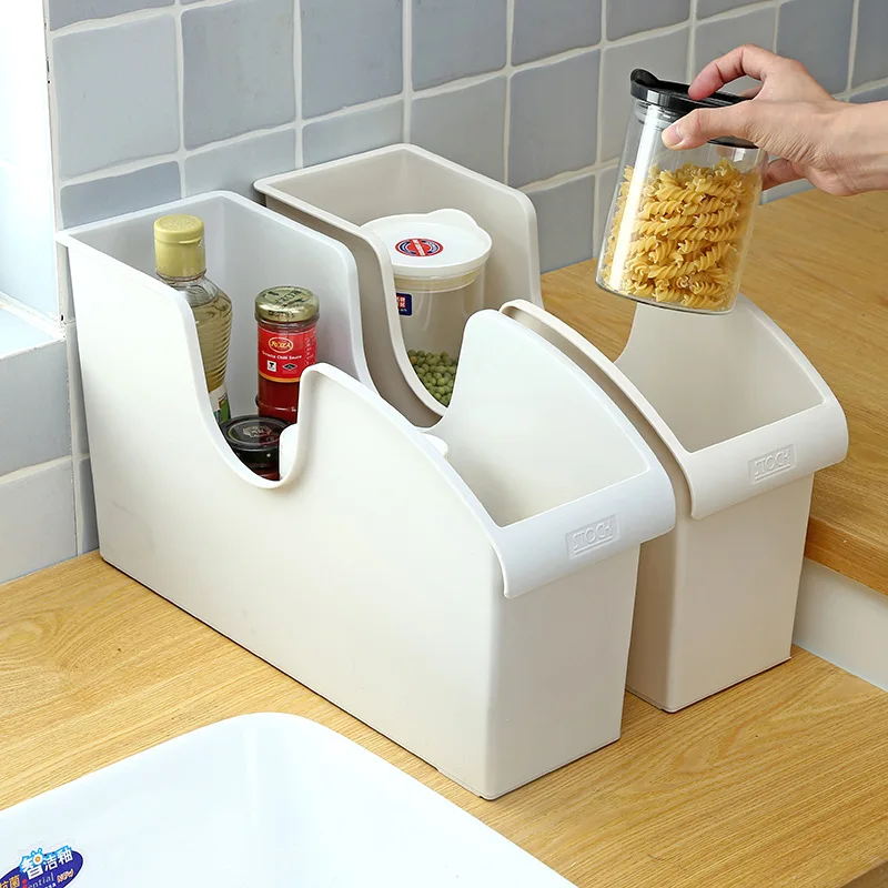 Home Furnishing Reception Series Kitchen Shelves Storage Pot Lock Seasoning Multifunctional Bathroom Cosmetics Storage Box