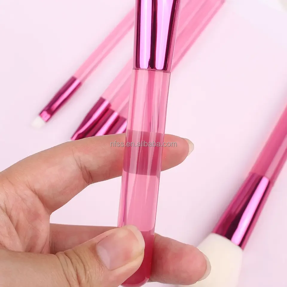 New Low Moq Custom Beginners Make-Up Brushes Kit Carry On Pink Purple Cosmetic Synthetic Hair 6Pcs Makeup Brush Set