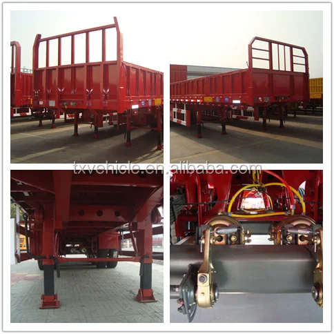 Vehicle Master Bulk cargo sidewall trailer side board flatbed trailer 3 axle semi trailer with side wall