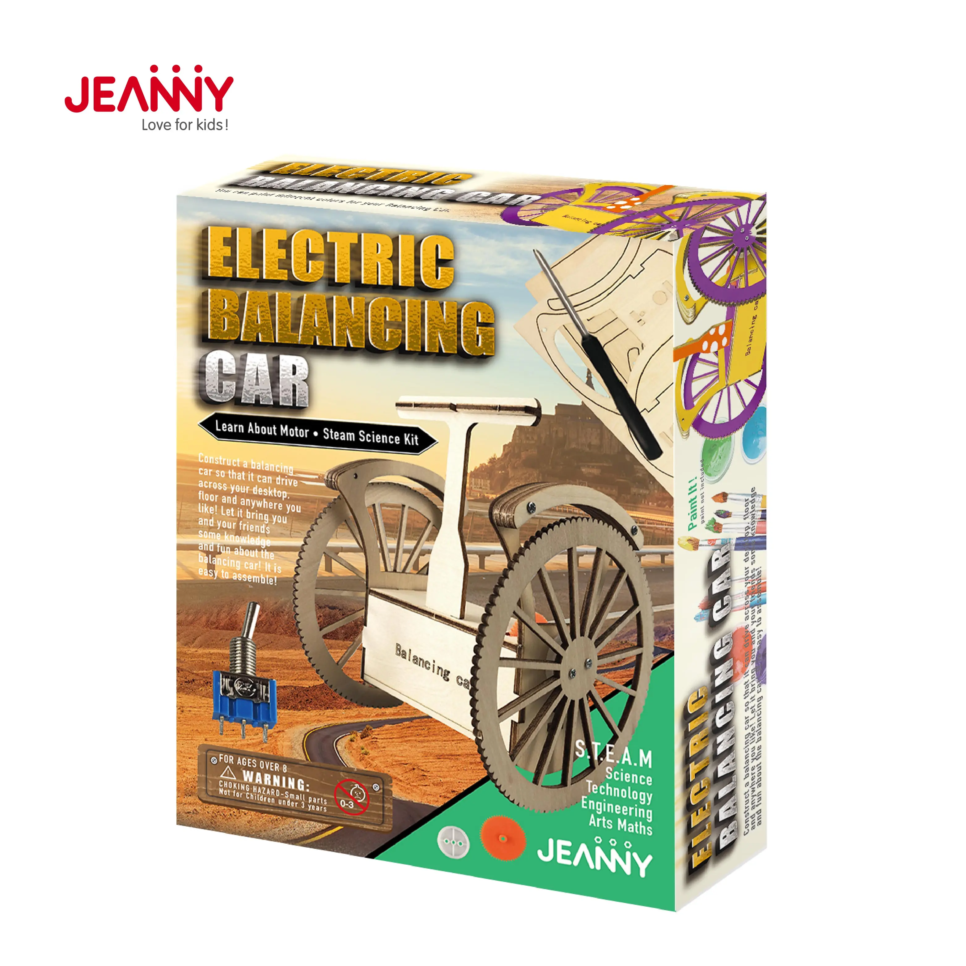 STEAM Newest Wooden Toys Electric Balancing Car Building DIY Model Kits for Adults Teens and Kids 3D Puzzles Science