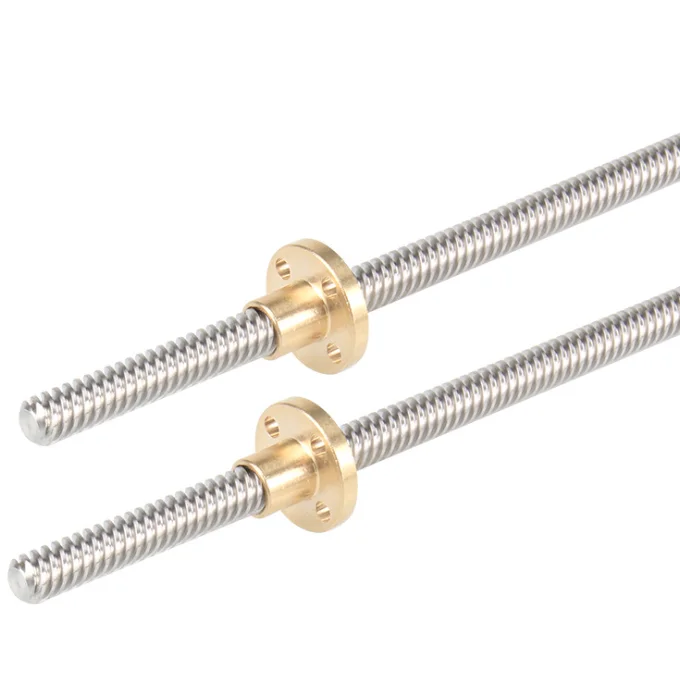45# steel T8 t10 t12 t16 t20 Trapezoidal screw lead screw with brass nut for cnc lathe