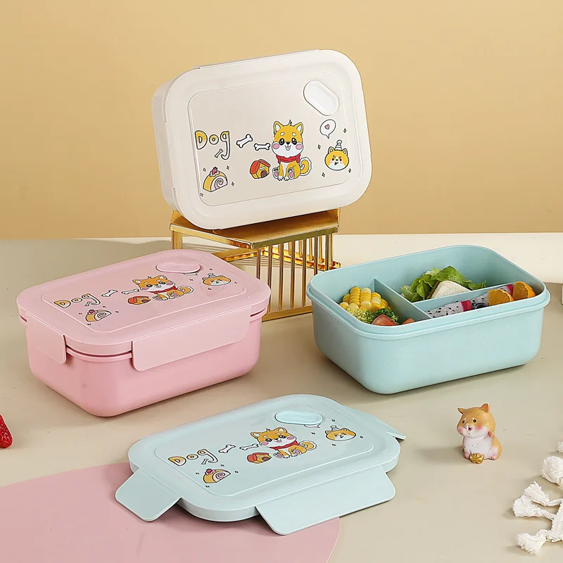 Kawaii студенческий 3 отсека герметичный Ланч-бокс tiffin bento сейф для микроволновой печи без БПА пластиковый контейнеры еды детей
