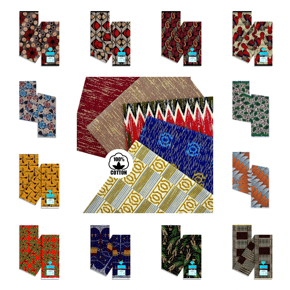 Wholesale Factory Price Indian Textured African Mud Cloth Hand Woven 100% Cotton Pad Printed Scrap Loose Fabric