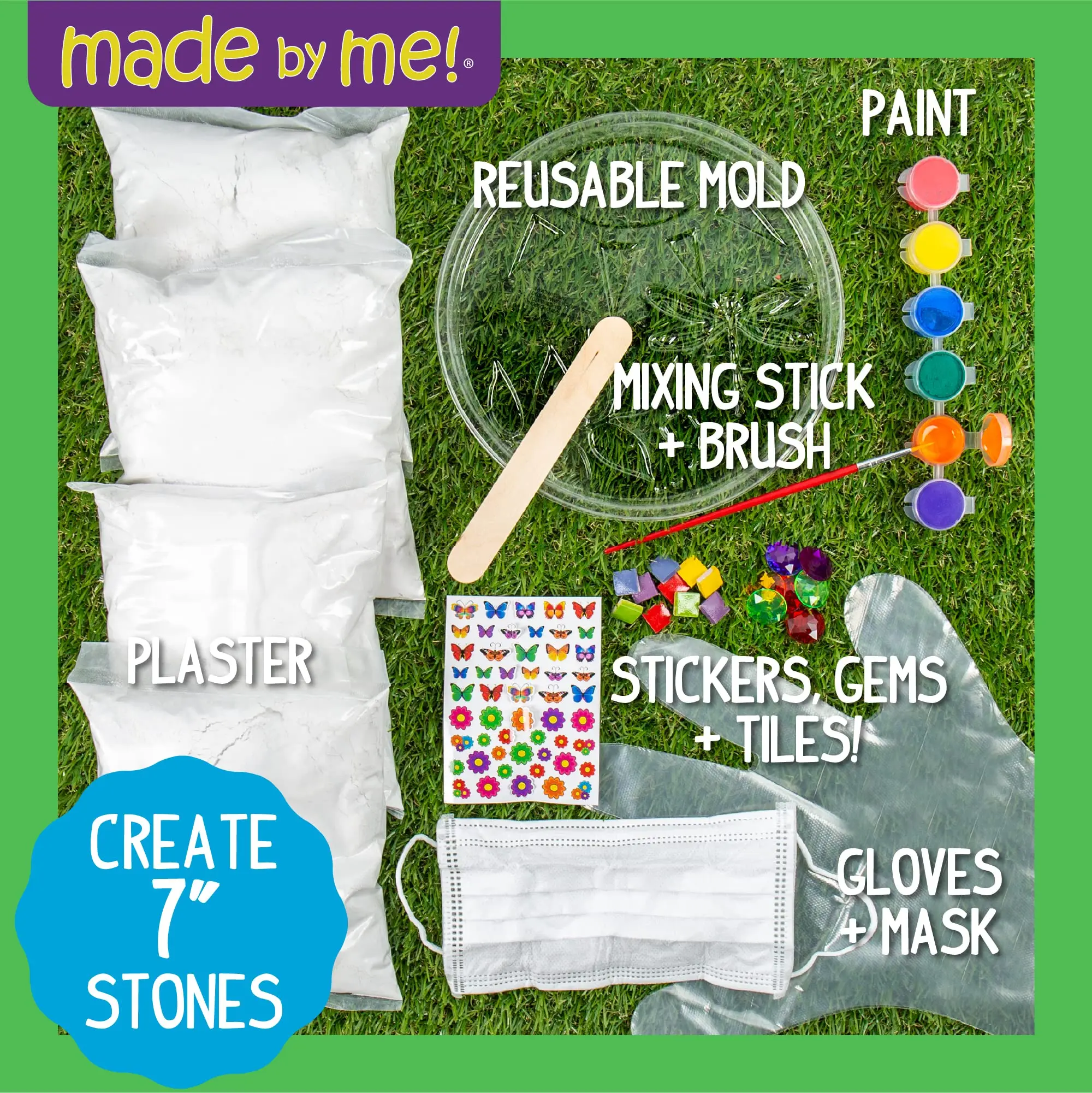 White Clay Stepping Stones DIY Painting Craft Kit For Spring Summer Holiday Gifts