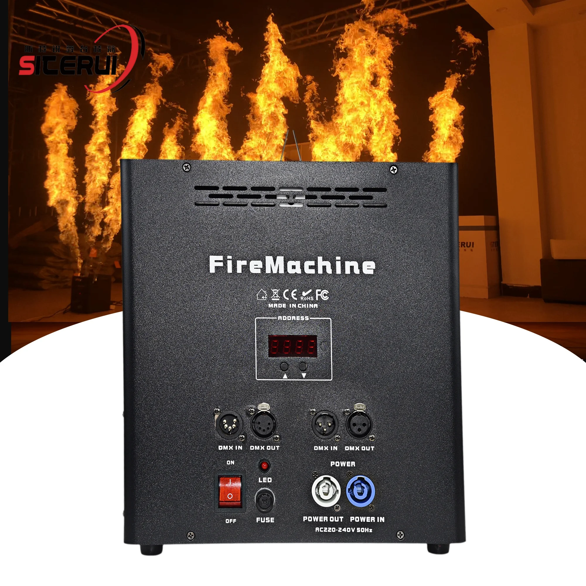 SITERUI 200 Вт трехходовая машина с пламенем сценическое оборудование эффектом горячего огня для сценического театра фотография специальное экологическое шоу