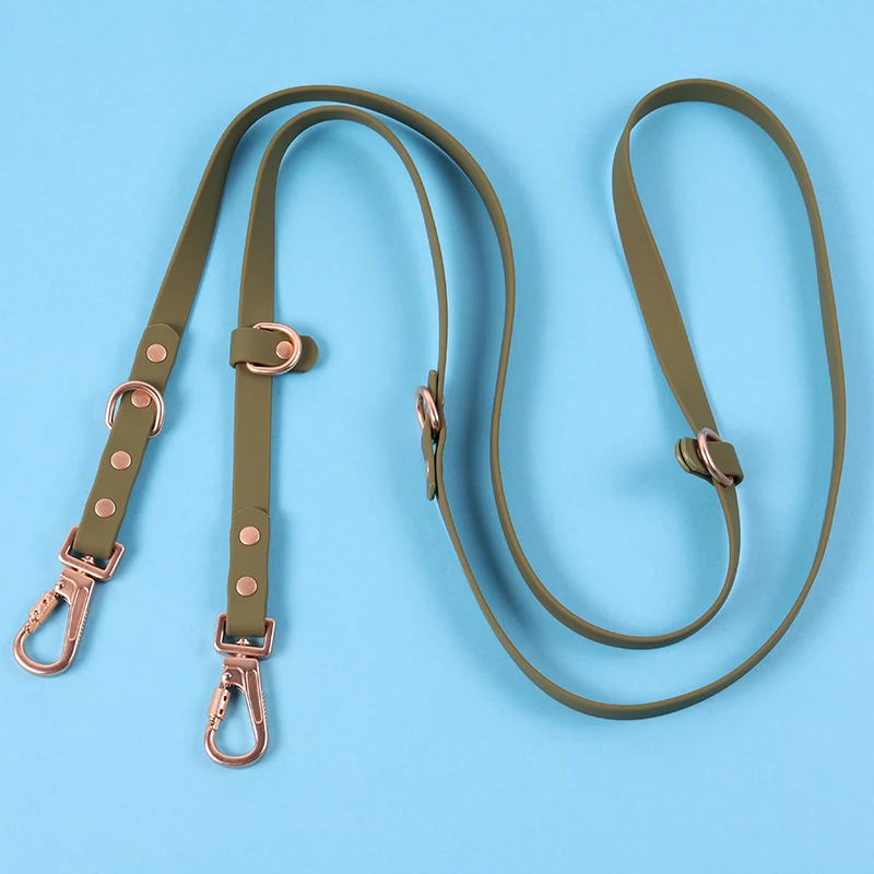 Factory Double Hook Dog Leash Adjustable Pvc Silicone Luxury Custom Color Hands Free Dog Leash