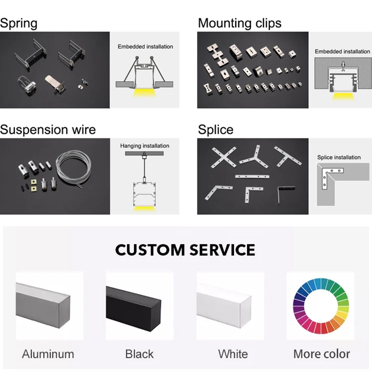 High Brightness Aluminium Profile Channel Mounting Extrusion Indoor Decoration Led Strip Light Led Profile Light