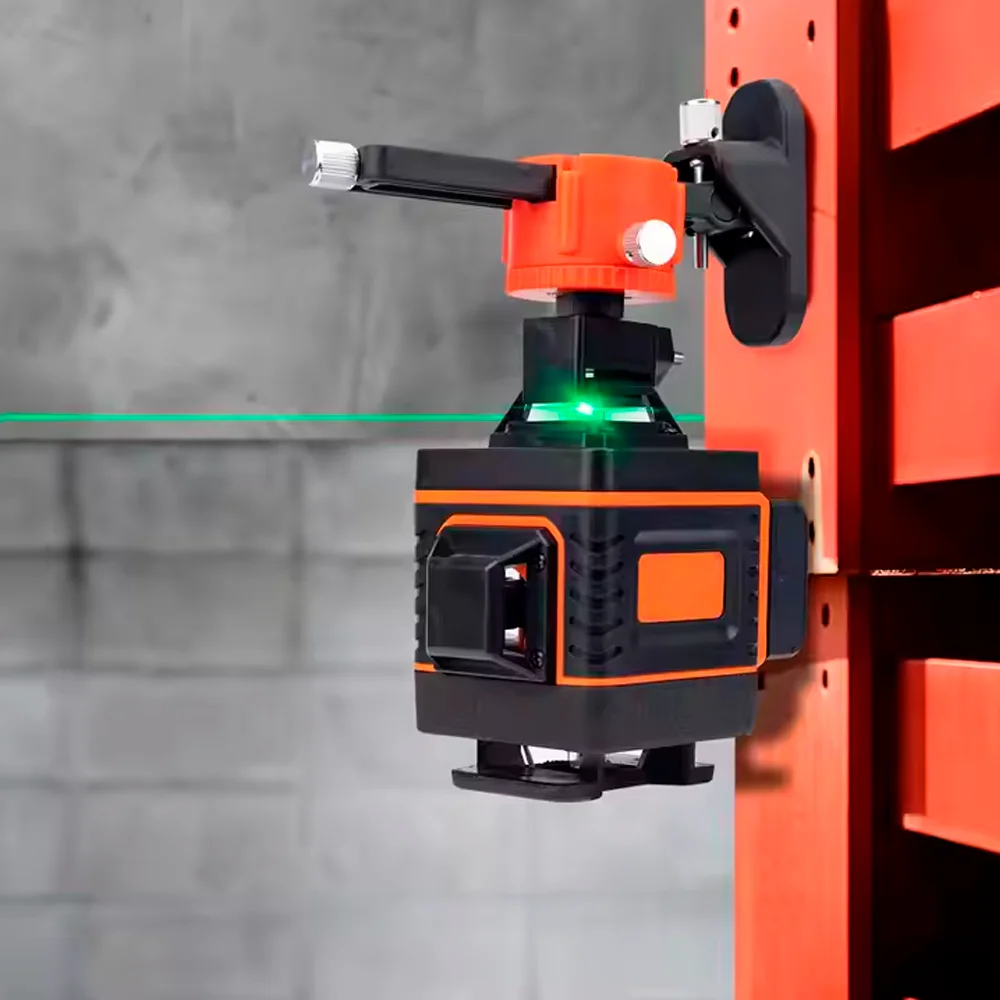 Multifunctional 16 Line 4D Laser Level Set with Two 3000mAh Lithium Batterie Accessories Rotar Level Machine Hand Surveying Tool