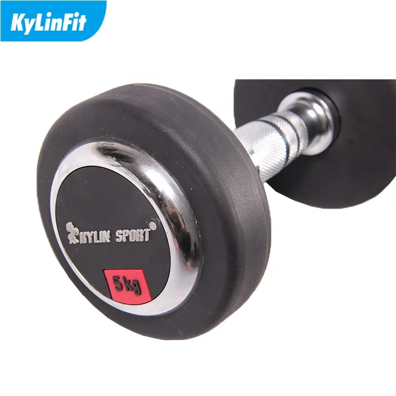 Deluxe Weight Lifting Solid Rubber Or Pu Iron Urethane Coated Dumbbell