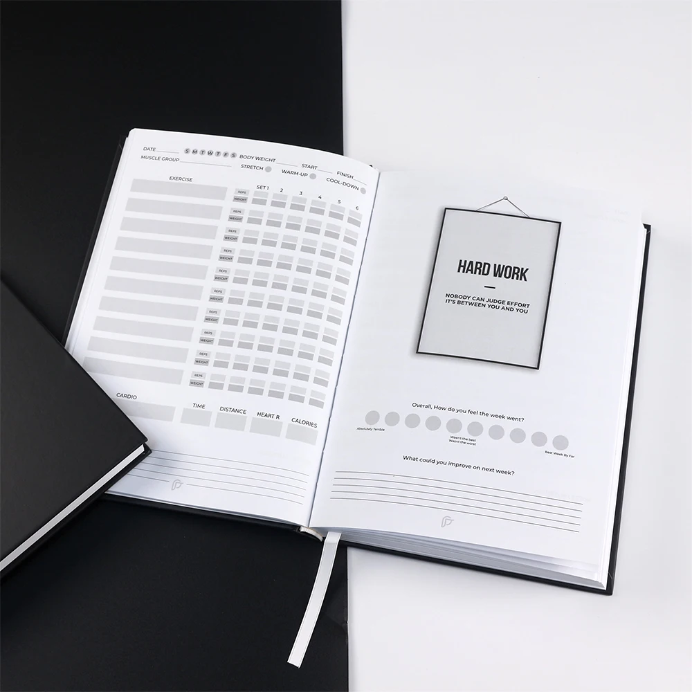 New design custom fitness journal  hardcover travel notebooks business planner diary high quality workbook
