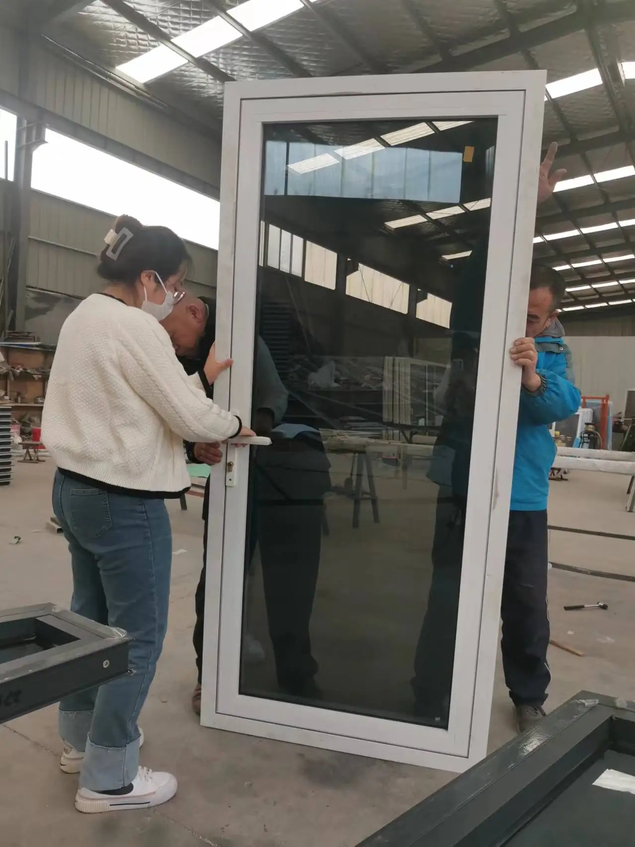 Aluminum Exterior Double Glass Exterior Entry Door Swing Casement french doors and windows for home