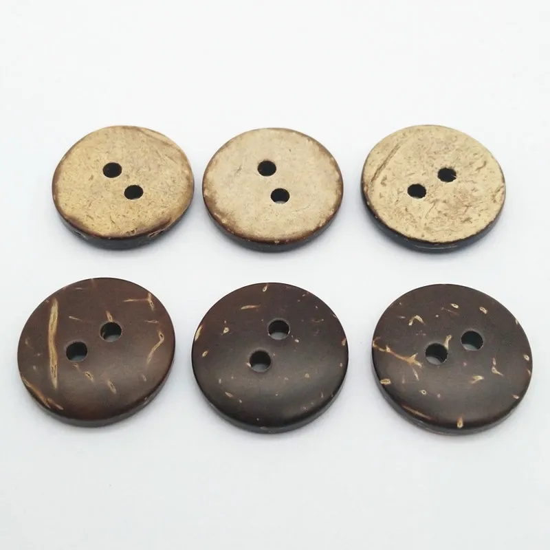 15mm 24L 2 holes regular natural coconut shell button for shirt, natural shirt button