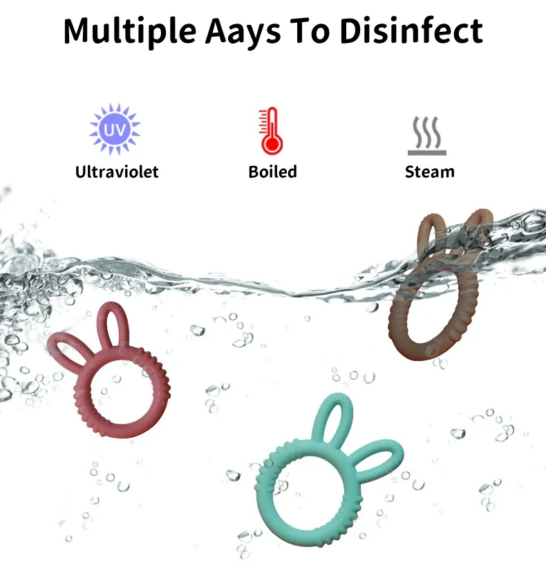 Manufacturers Learning Silicone Teether baby Teether New Rabbit Tooth glue Silicone Bite Toy Silicone Teether Toy For Children