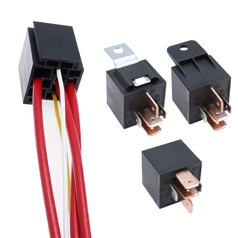 80amp current relay  12V 24V 80A 5pin conversion JD1914 starter relay with socket