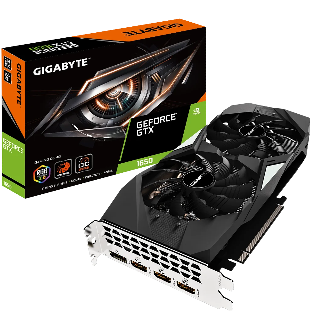 Лидер продаж, игровая Видеокарта GIGABYTE GeForce GTX 1650 OC 4 Гб, VGA gt710 gt730 gt1030 gtx1050 gtx1050ti gtx1650 gtx1660