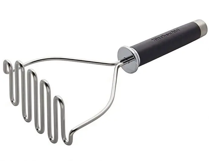 Gourmet Stainless Steel Wire Masher  Black  Long Handle Wave Type Manual Potato Masher Fruit Vegetable Tools Ricer
