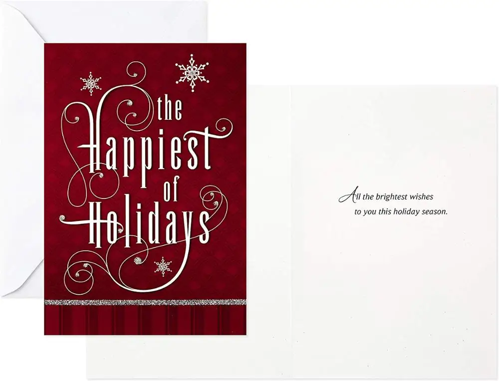 New Year Invitation Christmas Thank You Card And Envelope For Party Wishes Customized Accepted