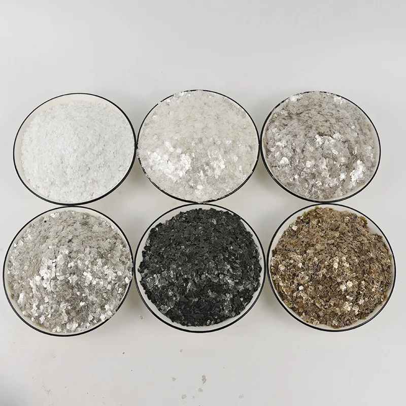 Muscovite Biotite Phlogopite Mica for Oil Drilling Synthetic Fluorophlogopite Mica Fragments Bag Silver White Golden Dimensions