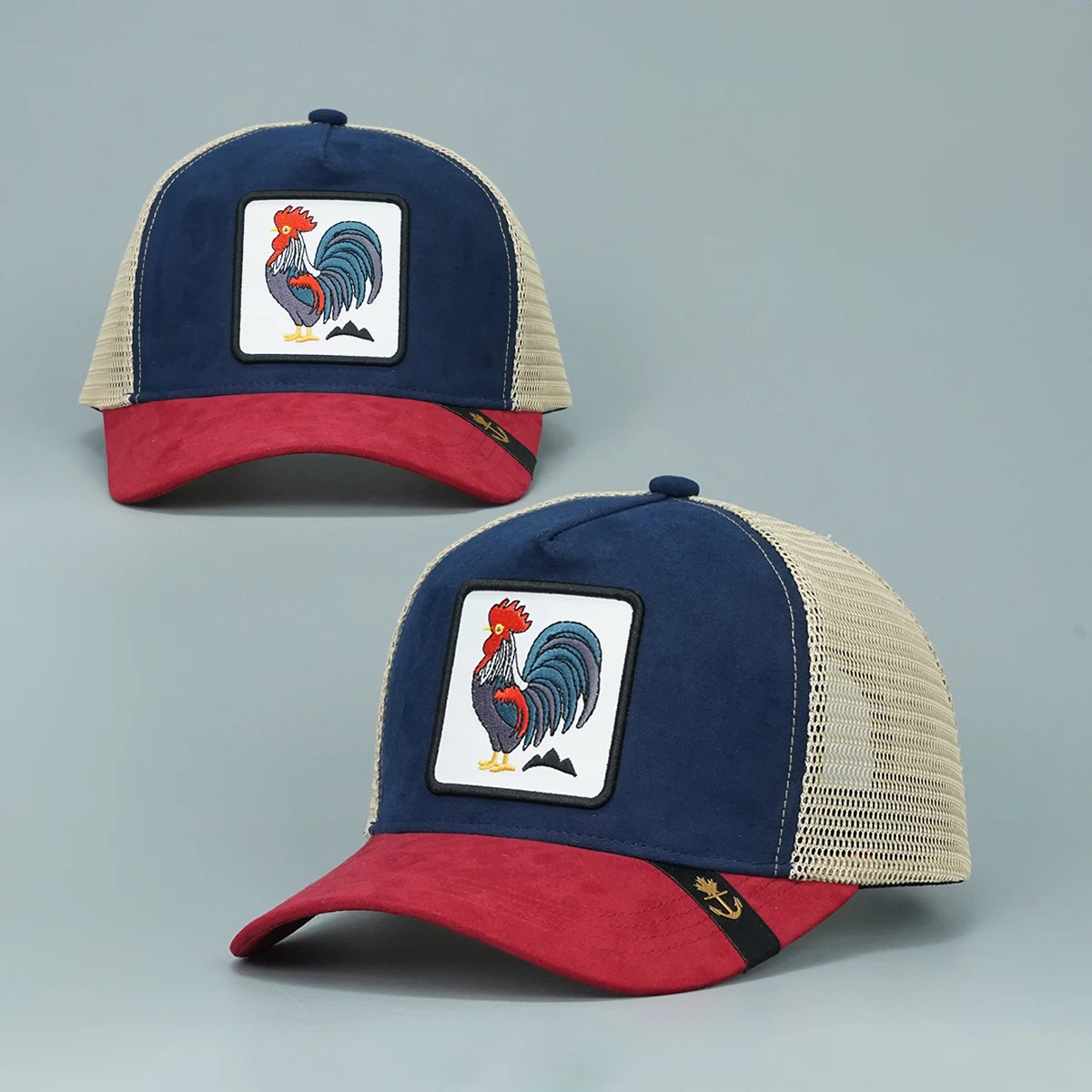 Custom 3D Embroidery Rooster Trucker Hat Animal Design Adjustable Mesh Cap High Quality Trucker Hats