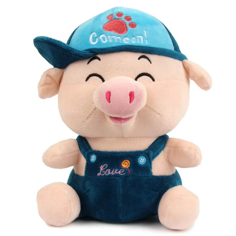 custom boy pig plush stuffed toys doll cute round fat animated doll  pattern