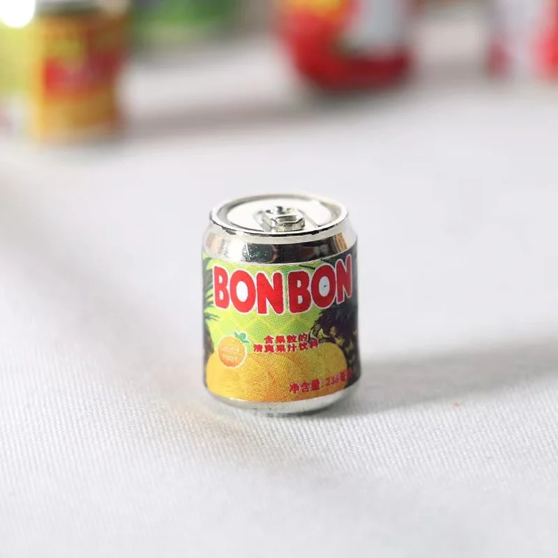 Hot sale resin crafts accessories kitchen refrigerator doll house mini drink bottle miniature food play model