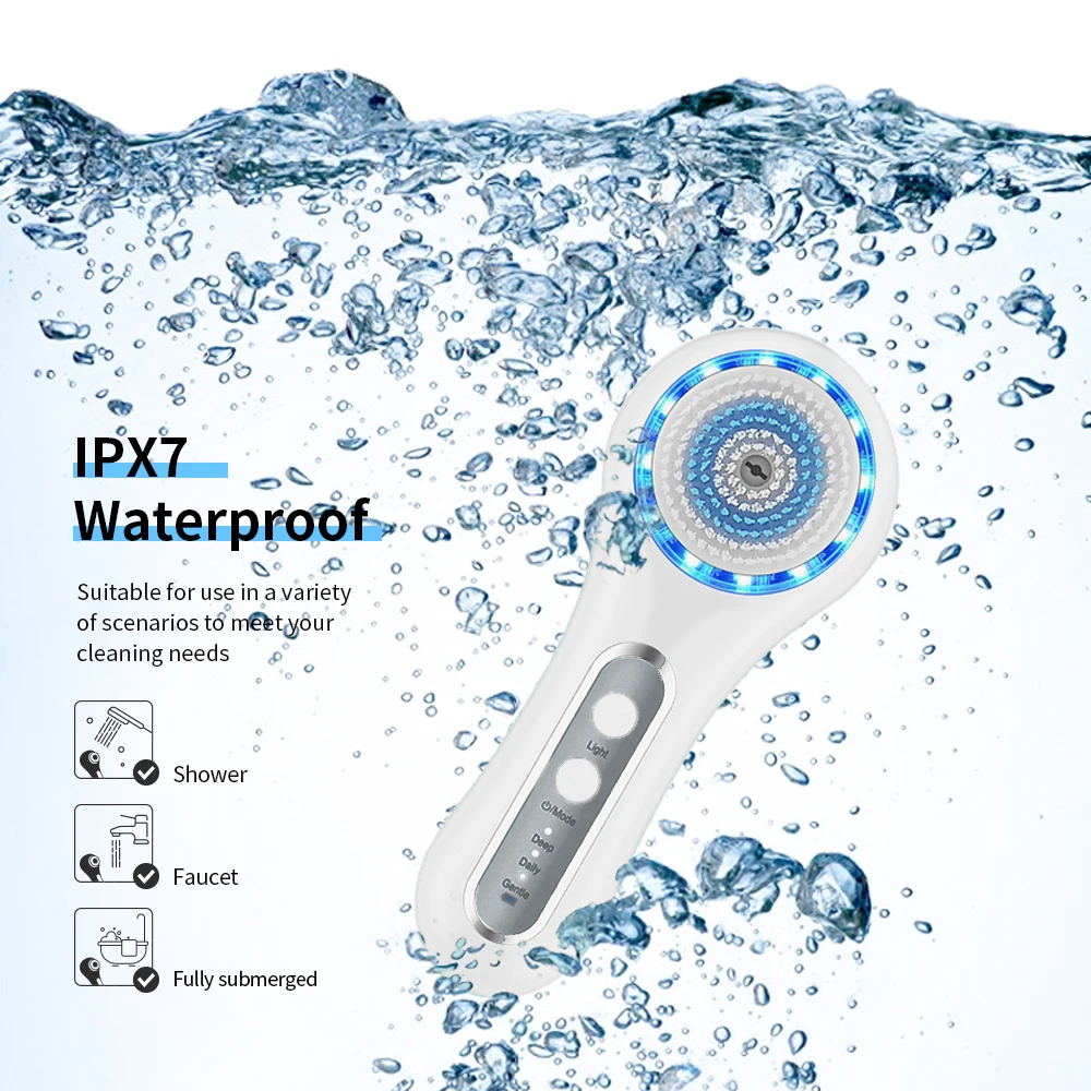  2021 Hot Selling multi-function spin Electric Silicone Face brush for Pore cleaner With exfoliating autofoaming
