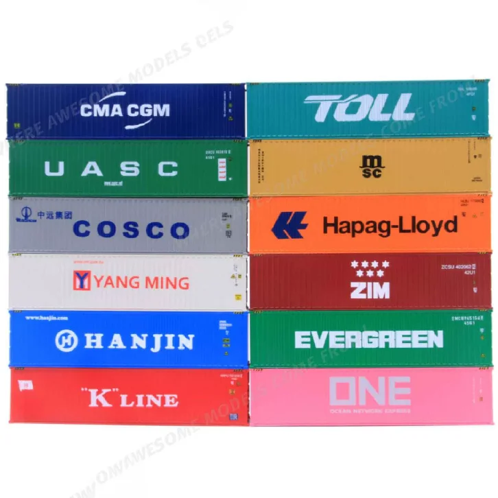 1:87 Scale 12cm Shipping Container Model International Shipping Gift Car Model HO Train Scene Model Sea Transport Decoration