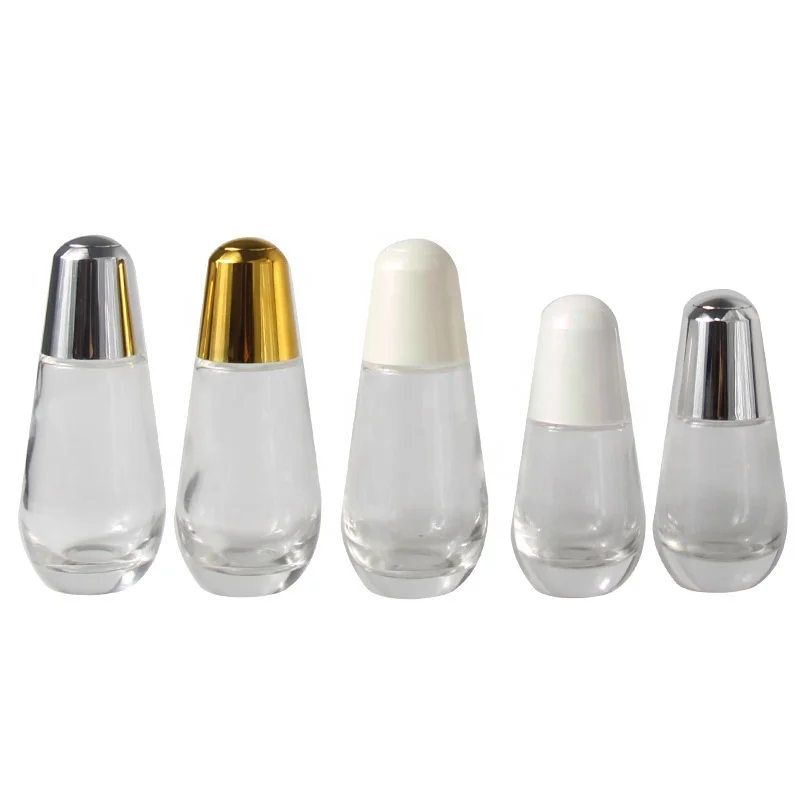 30ml 50ml round ball shape glass essential oil cosmetic serum bottle with dropper wiper bent pipette logo custom