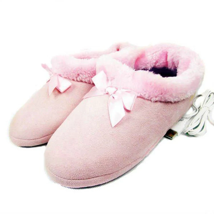 New custom electric heating shoes warm feet low help electric heating plush slippers