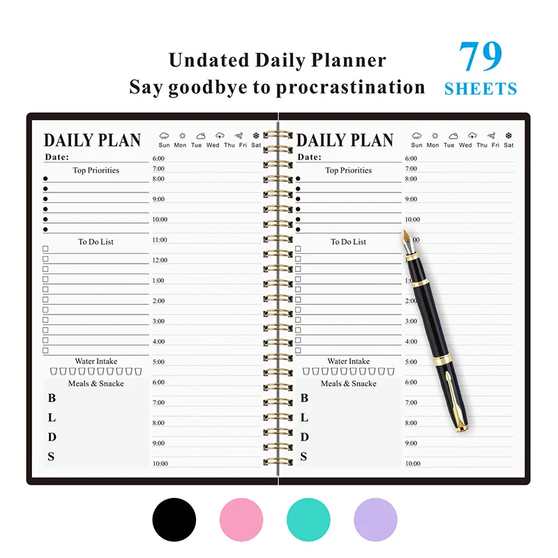 LCC646 Customizable Logo Spiral Notebook Printing A5 Diary Notebook Promotion Gift Custom Leather Cover Journal Coil Notebook