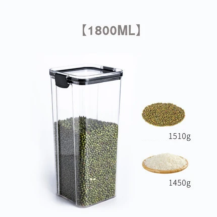 
Free Sample High Quality Plastic Stackable Acrylic Kitchen Food Noodle Multi Grain Transparent Sealed Storage Box 