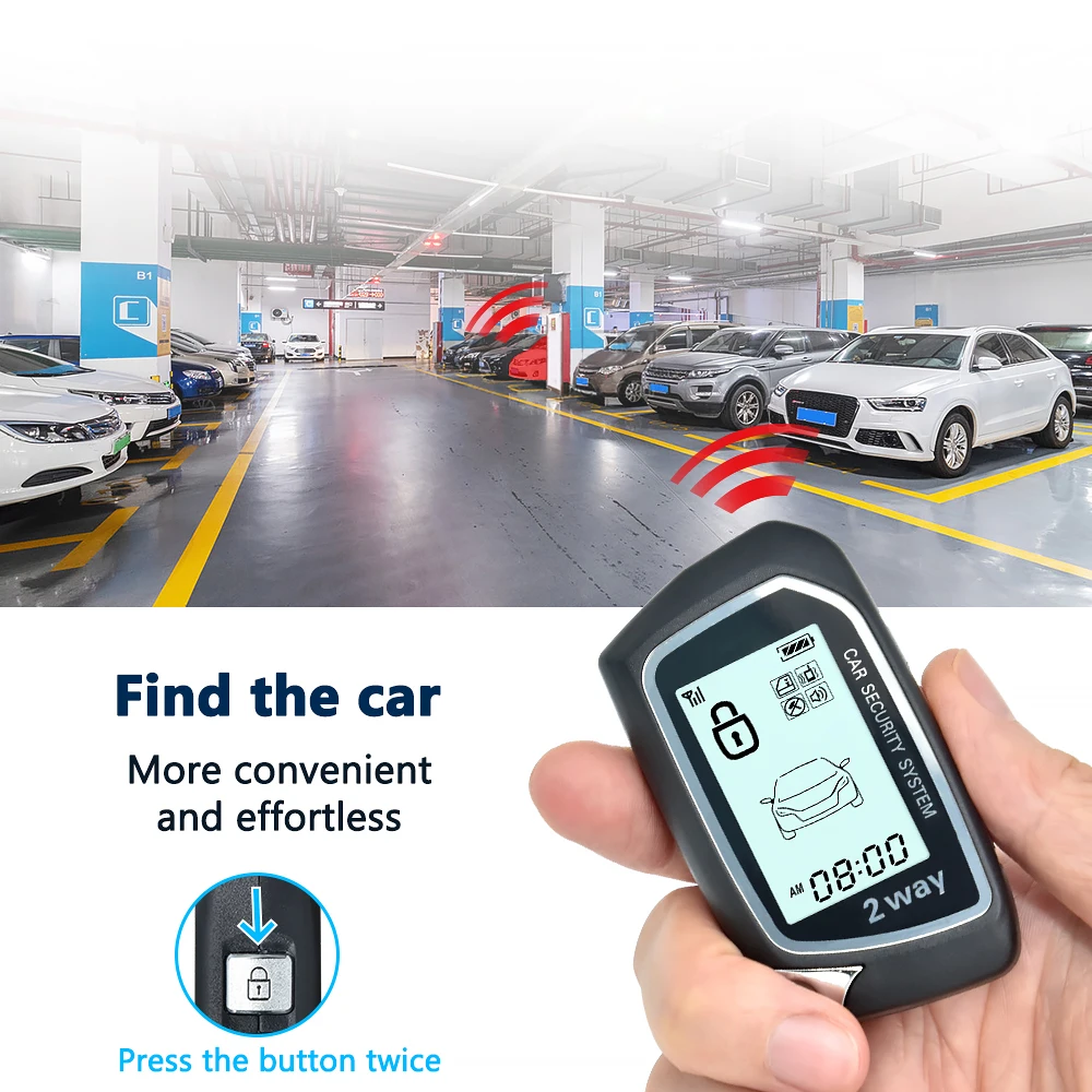 Two way Car Alarm anti-hijacking car alarm systems control range 2000m 3000m