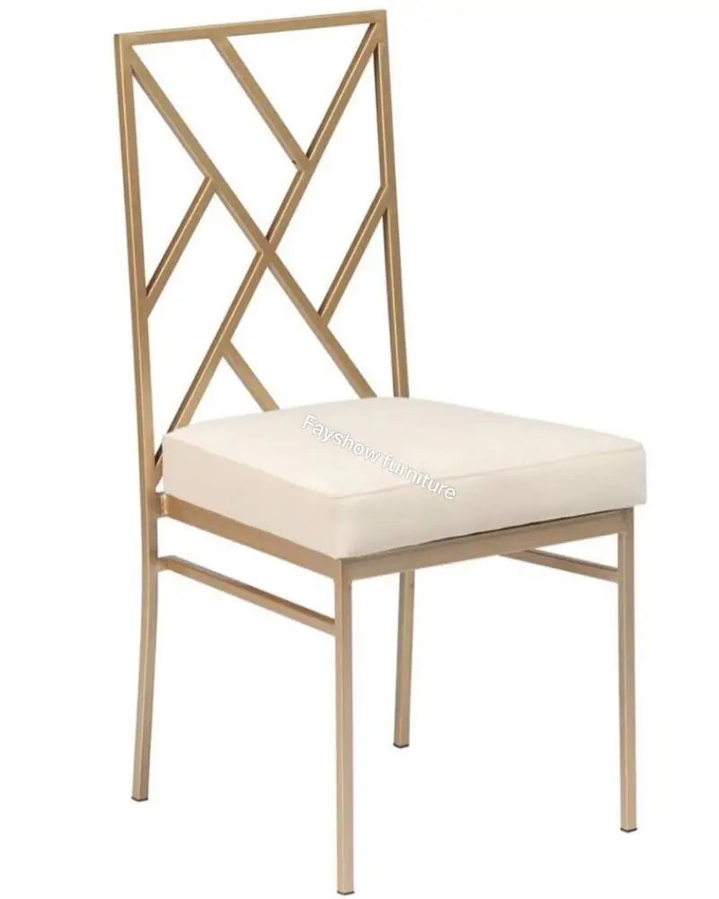 Wholesale Gold Metal Wedding Chair Cross Back Steel Wedding Chair