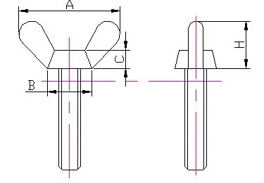 Customized high quality wing bolt m4 m5 m6 stainless steel eye bolts with nuts