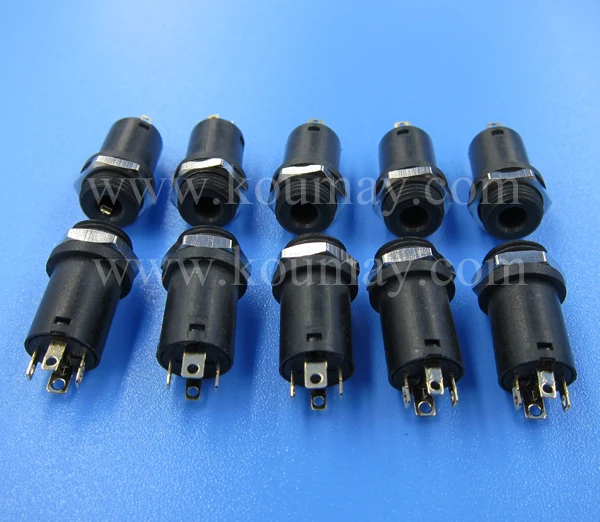 3.5mm 4pins headphone jack  with thread pj-364 DIP socket