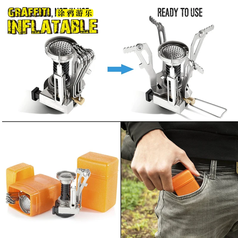 Outdoor burner compact folding portable stove foldable ideal cooker Mini camping gas stove