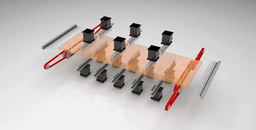MZ10XL Woodworking Segmented Ten Row/ten row multi-axis Automatic feeding woodworking drilling machine